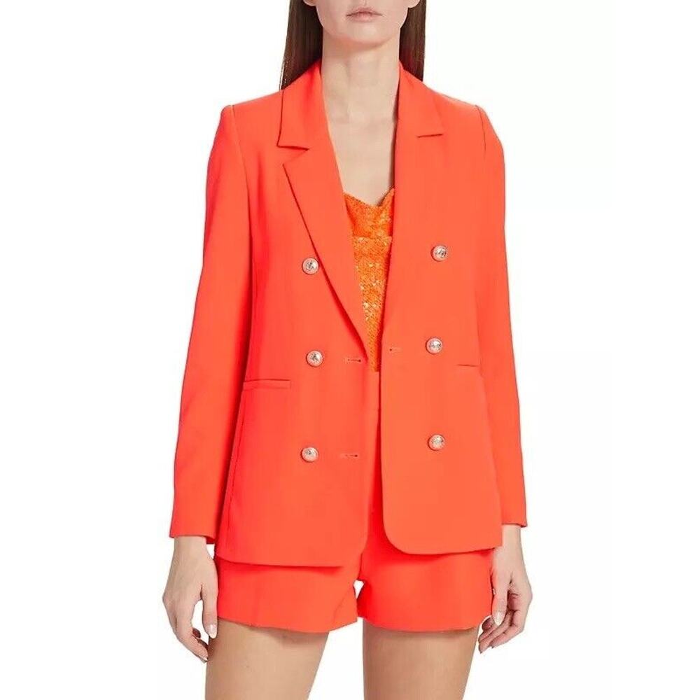 Generation Love Leighton Crepe Blazer Jacket Double Breasted Papaya Small NEW